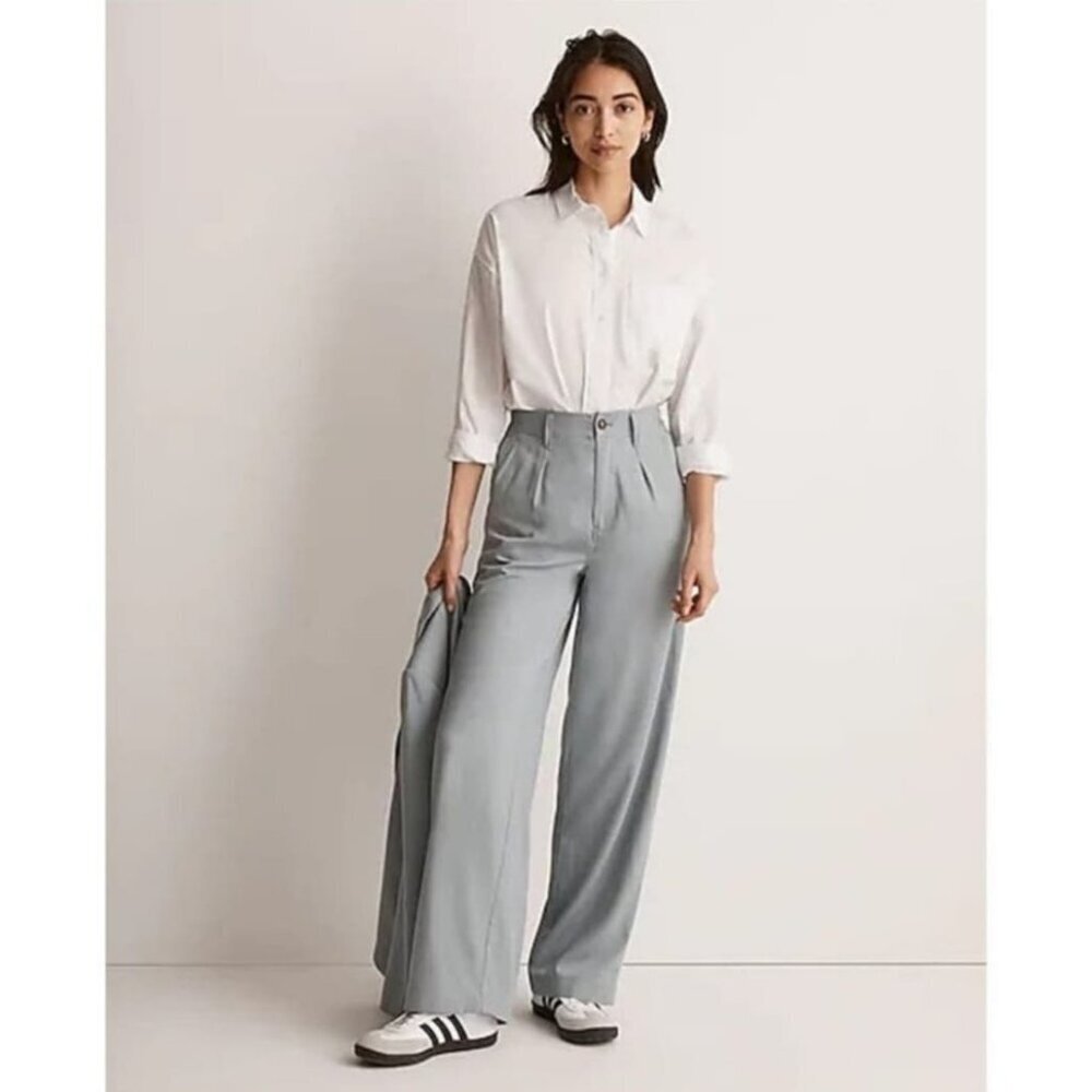 Madewell The Neale Straight Leg Drapeweave Pants Size 10